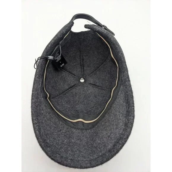 RAG & BONE Lexington 100% wool baseball cap hat - CHARCOAL GRAY - SMALL - Picture 8 of 11